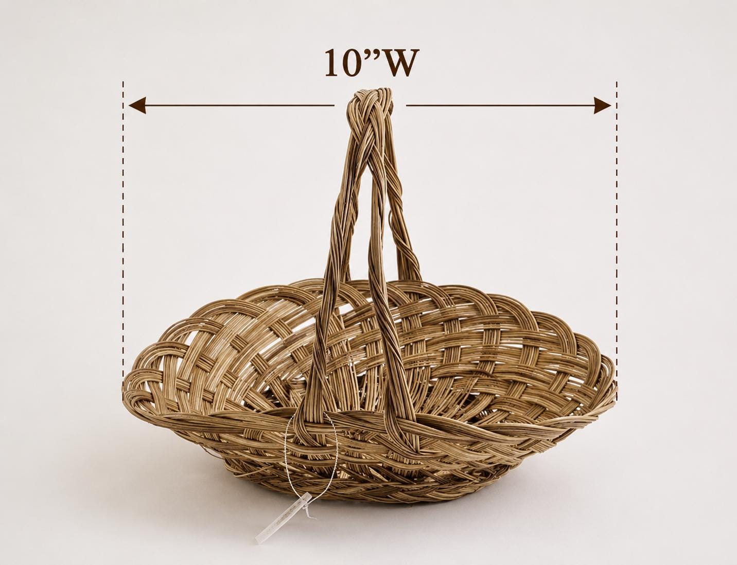 Handwoven Coco Midrib Oval Basket With Handle, Rustic Farmhouse Storage ...