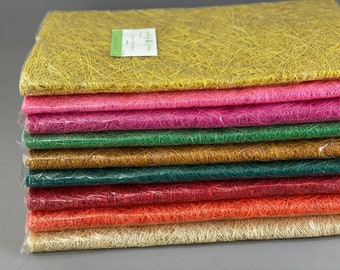 Abaca/Banana Fiber Sheet for Hat, Craft Supplies, Basket Lining, Holiday Decor 19" x 5 YDS / 9 Colors Avaialble