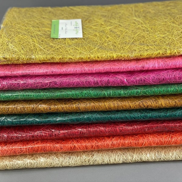 Abaca/Banana Fiber Sheet for Hat, Craft Supplies, Basket Lining, Holiday Decor 19" x 5 YDS / 9 Colors Avaialble