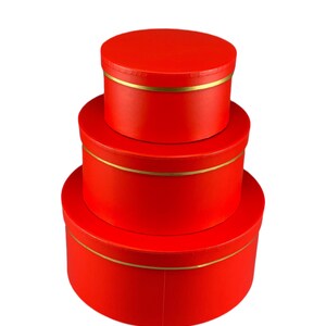 Calcastle Craft Red Round Gift Wrap Box With Gold Trim on Lid - Etsy