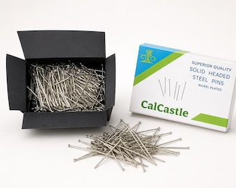 頑丈なニッケルメッキの銀行用ピン、頑丈なスチール製の工芸用ピン、室内装飾用縫製ピン、ジュエリーディスプレイ用ピン、1/2ポンド入りボックス
