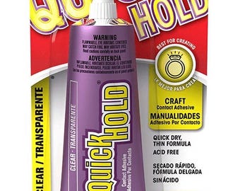 QuickHOLD 透明クラフト用接着剤 2オンス、ジュエリー、金属、ガラス、木材、陶器などのクラフト用速乾性接着剤