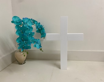 22&quot; Tall Hard Foam Cross for Decor or Religious Centerpiece With Thick and Thin Variations