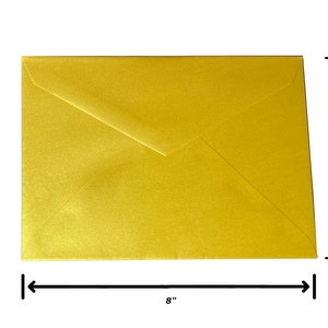 Packung mit 25/50 A8 Gold Einladungsumschläge Metallic Sheen Hochzeit oder Partyeinladungen