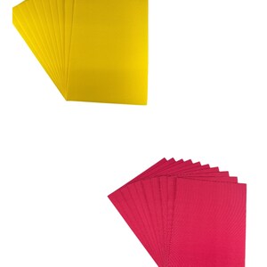 May include: A pack of 10 yellow and 10 red corrugated cardstock sheets. The sheets are textured and have a ribbed pattern.