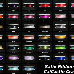 Rouleaux de ruban satiné double face 1/16" 1/8" 100 yards/rouleau