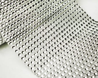 5" 1Yard Diamond Mesh Wrap Roll Crystal Rhinestone Sparkle Bling Ribbon