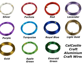 Aluminum Colorful Craft Wire 15GA/1.5MM Thickness 10YDS Long Jewelry Floral