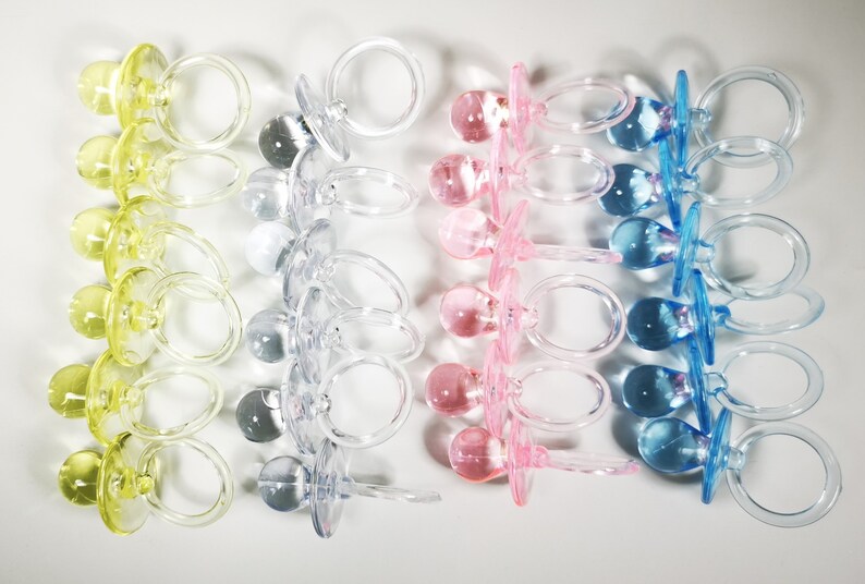 12PCS Large Plastic Pacifiers Baby Shower Pacifiers Blue Etsy