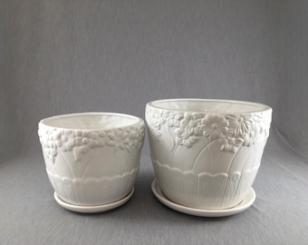 Set of 2 Porcelain Cylinder Vases Style for Indoor Décor Furnishing