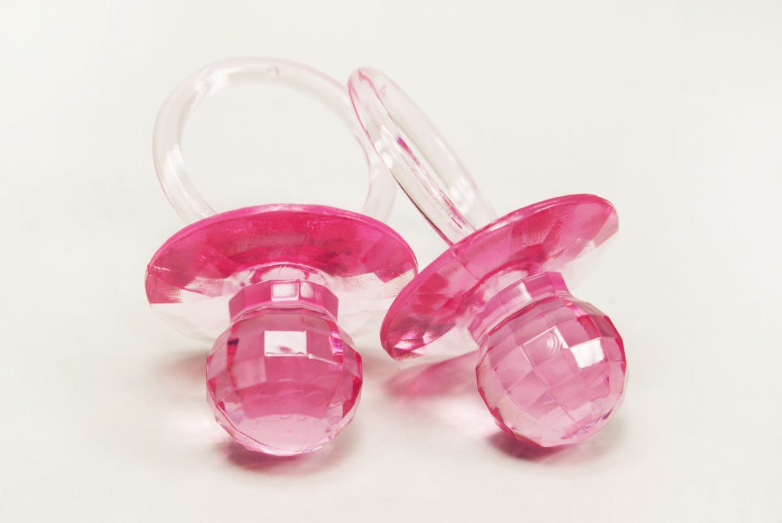 12PCS Large Plastic Diamond Cut Pacifiers Baby Shower Etsy