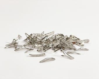 シルバースナップヘアクリップ：30mm 50mm メタルヘアリボンアクセサリー