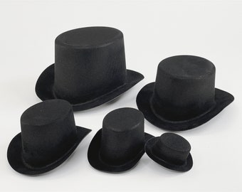 CalCastle Craft Bulk Black Top Hat 2", 4", 4.5", 6.5", 8" for Craft and Party Decoration