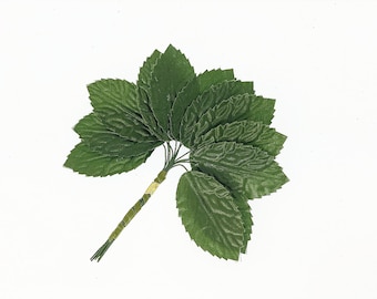 Silk Artificial Rose Leaves: Green, White, Gold, Silver - 144 PCS