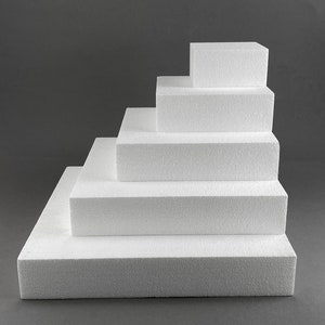 6 Piece Square Foam Blocks 2 inch Thick 4x4, 6x6, 8x8, 10x10, 12x12