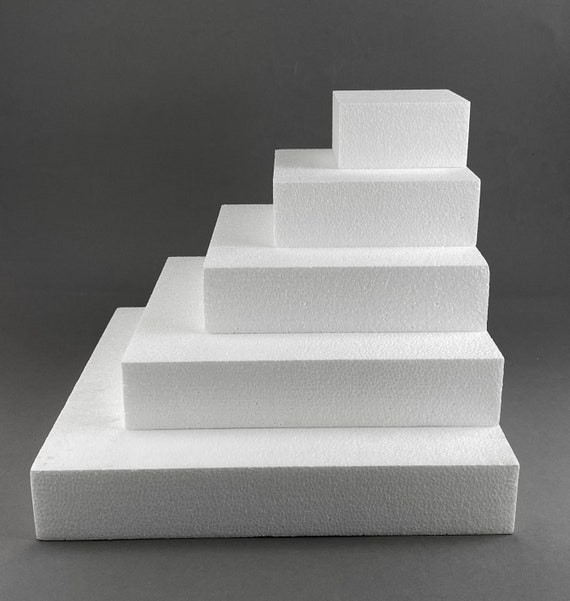 12 Pack Square Foam Blocks, Polystyrene Foam Brick for Crafts, 4 x