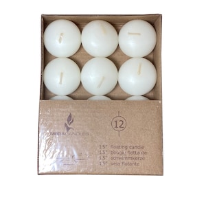 Unscented 1.5&quot;(12pc) or 2&quot;(4pc ONLY) Floating Disc Candles White and Ivory Available