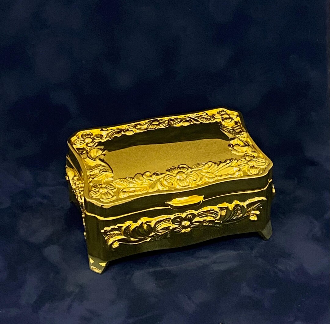 Gold Wedding Arras Box With Floral Design (optional Engraving/coins) - Etsy