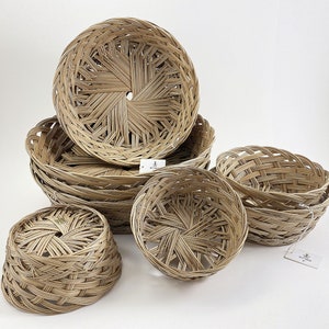 Hand Made Philippine Natural Coco Midrib Round Gift Baskets, Bread Roll Baskets, Food Serving Baskets, Florist Baskets, Organizer