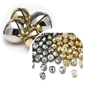 Calcastle Craft Lead Free Christmas Shining Jingle Bells Silver and Gold Many Sizes