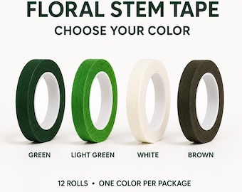 Nastro per avvolgimento steli floreali, 12 rotoli, nastro per fioristi per bouquet, corsage, boutonnière e fiori artificiali