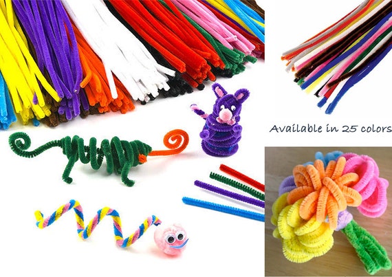 100PCS Pipe Cleaners in 10 Colors, Multi-Color Chenille Stems