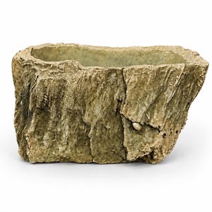 Rustic Concrete Ceramic Planter Pot 9” x 6” | Stone Look Succulent Planter with Drainage Hole | Indoor Outdoor Flower Pot | FS039