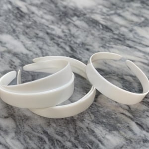 6-pack Plain White Headbands 1&quot; Thick No Teeth