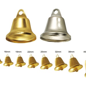 Lead Free Christmas Shining Liberty Bells Silver and Gold Many Sizes