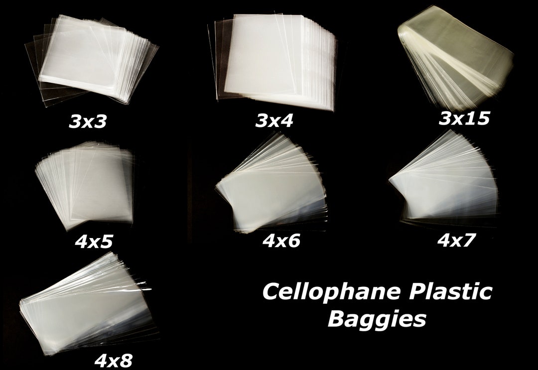 100 Count Clear Cellophane Bags 3x3 3x4 3x15 4x5 4x6 4x7 4x8 Etsy
