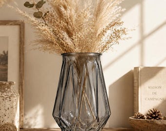 Rustic Glass Jug Vase, Farmhouse Centerpiece Vase, 7.5” Tall