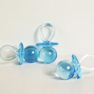 144PCS Plastic Pacifiers 1-3/4&quot; x 3/4&quot; , Baby Shower Pacifiers, Blue Game Pacifiers, Pink Game Pacifiers, Pacifier Necklace, Pacifier Favors