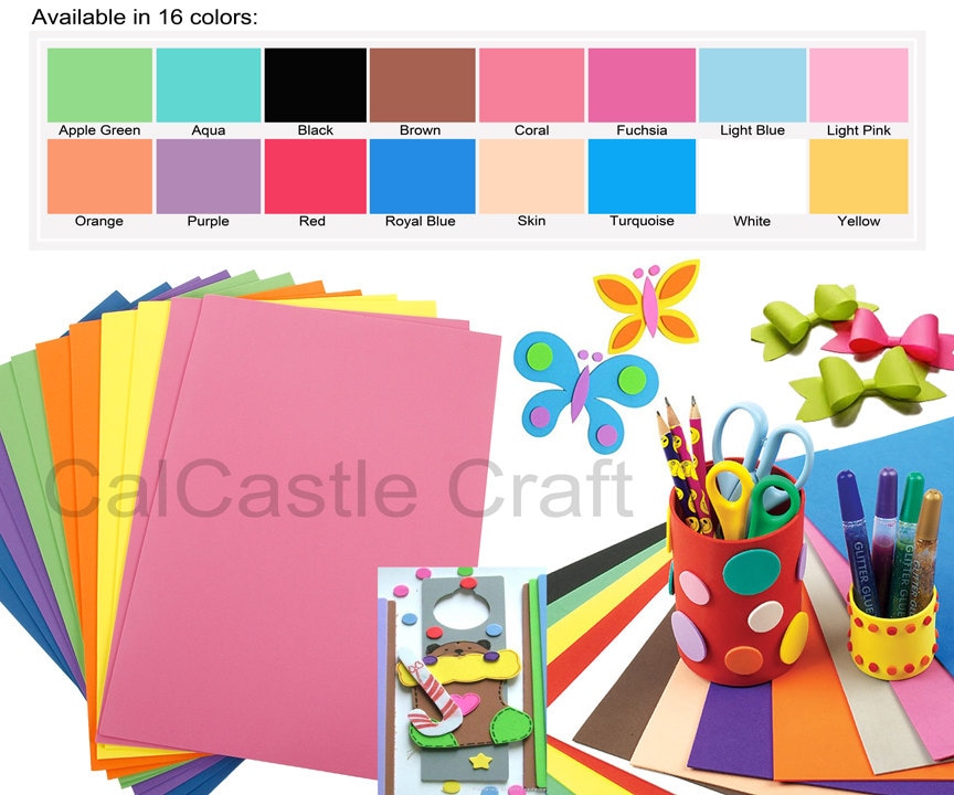 10 Pcs 2mm Craft Foam Sheet Foamie Eva Foam Foamy Extra Large 12 X 18  Crafting, Children Craft 16 Colors Available 