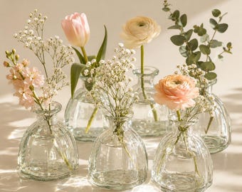 ヴィンテージの背の高い透明ガラスの渦巻き花瓶 - Etsy 日本