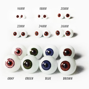2 pc Glasstic Realistic Doll Eyes Eyeball Top Quality Amigurumi Made in Japan Halloween Props, Masks, Dolls or Bears