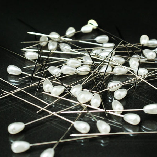 2" Corsage Pins Bouquet Pins White Pearl Pear Head 144 PCS High Quality by Japaneses Manufacture