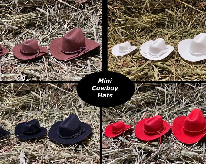 Set of Mini Disco Cowgirl Hats Pink Cowboy Hat Party Favors for Drink