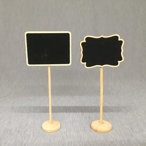 6 sztuk 3,2"x2,4" Drewniane miniaturowe tablice kredowe z podpórkami, karty miejsc, małe prostokątne tablice kredowe