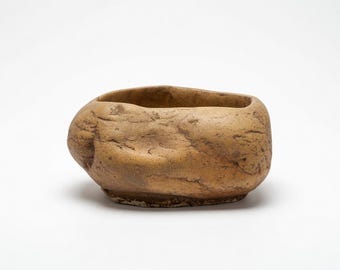 Stone Finish Bonsai Planter, Concrete Cactus Pot, Rustic Succulent Planter with Drainage, Japanese Style Plant Pot