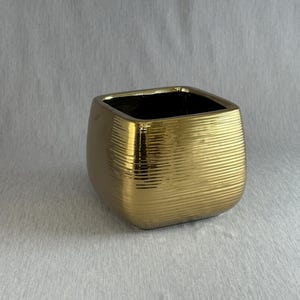 Gold Ceramic Planter Pot Set: CalCastle Indoor/Outdoor Succulent Planters