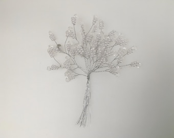 Crystal Pearl Bead Spray Branch, Wedding Decoration (12 Stems)