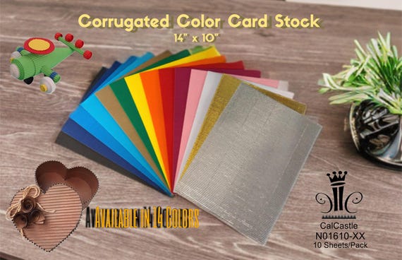 Colorful Corrugated Cardboard Paper: 14"x10" Craft Sheets