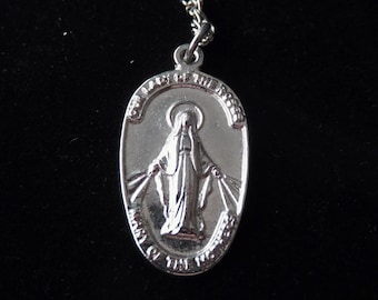 Our Lady of the Cross-Mary of the Mothers Double sided Silver Necklace/Pendant