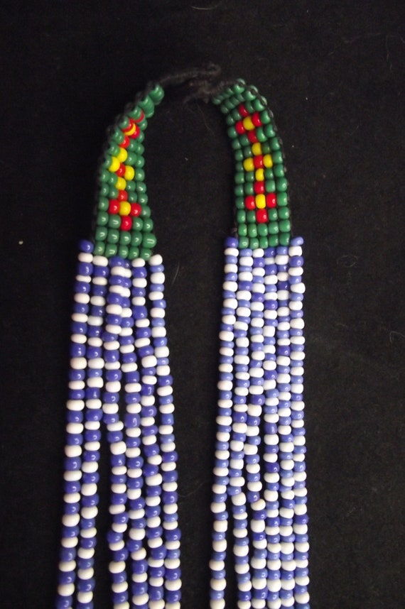 Two Navajo Indians Seed Bead Necklace - image 5