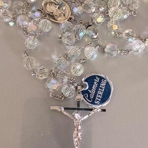 CATAMORE 25" Aurora Borealis Sterling Silver Rosary