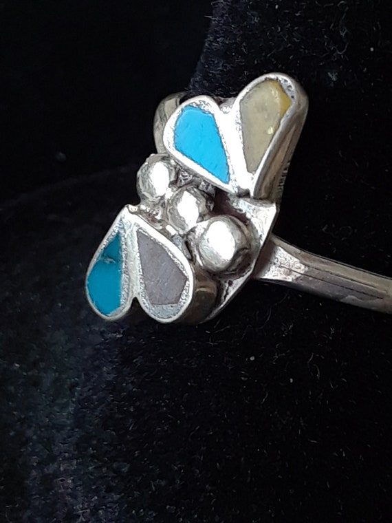 Turquoise Hearts - Ring Size 6.5  New Mexico Navaj