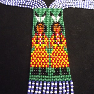 Two Navajo Indians Seed Bead Necklace image 1