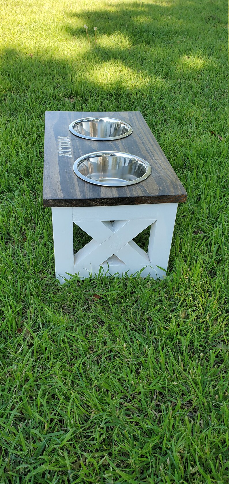 Raised Farmhouse Dog Bowl Stand Personalized Feeder Decor 2 Etsy