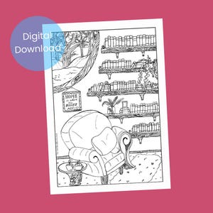 Página para colorear de invierno acogedor, portada de planificador de mindfulness para adultos (descarga digital)