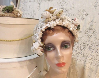 Vintage Floral Hat, c1950s